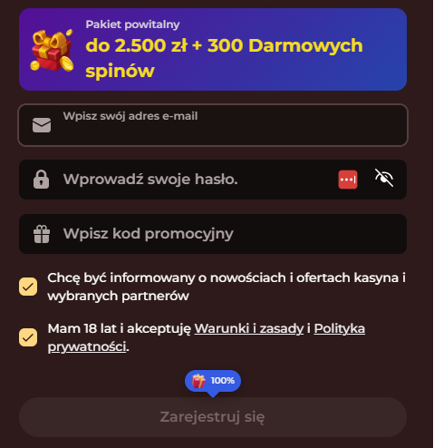 Vinci Casino rejestracja